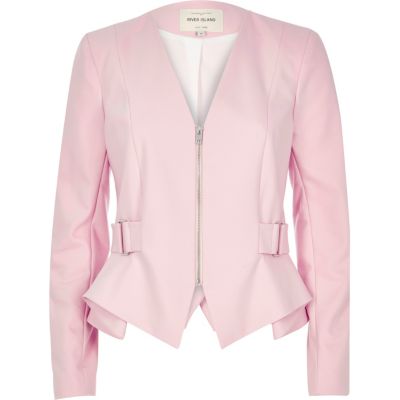Pink peplum jacket